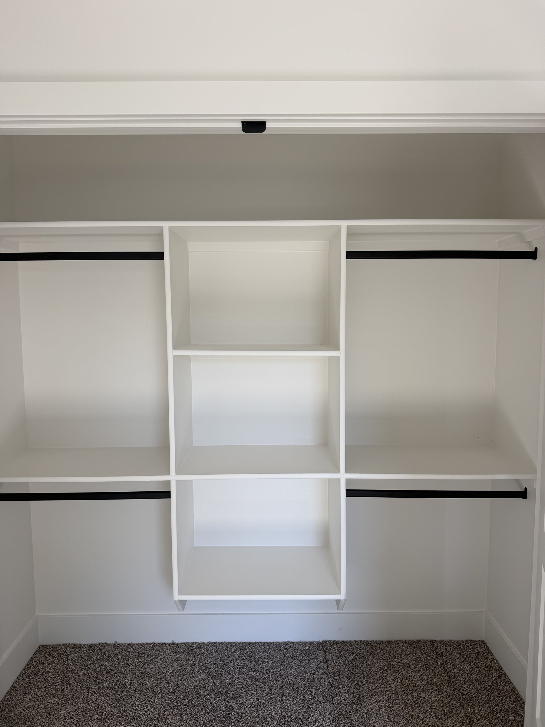 Finished walk-in closet built-ins