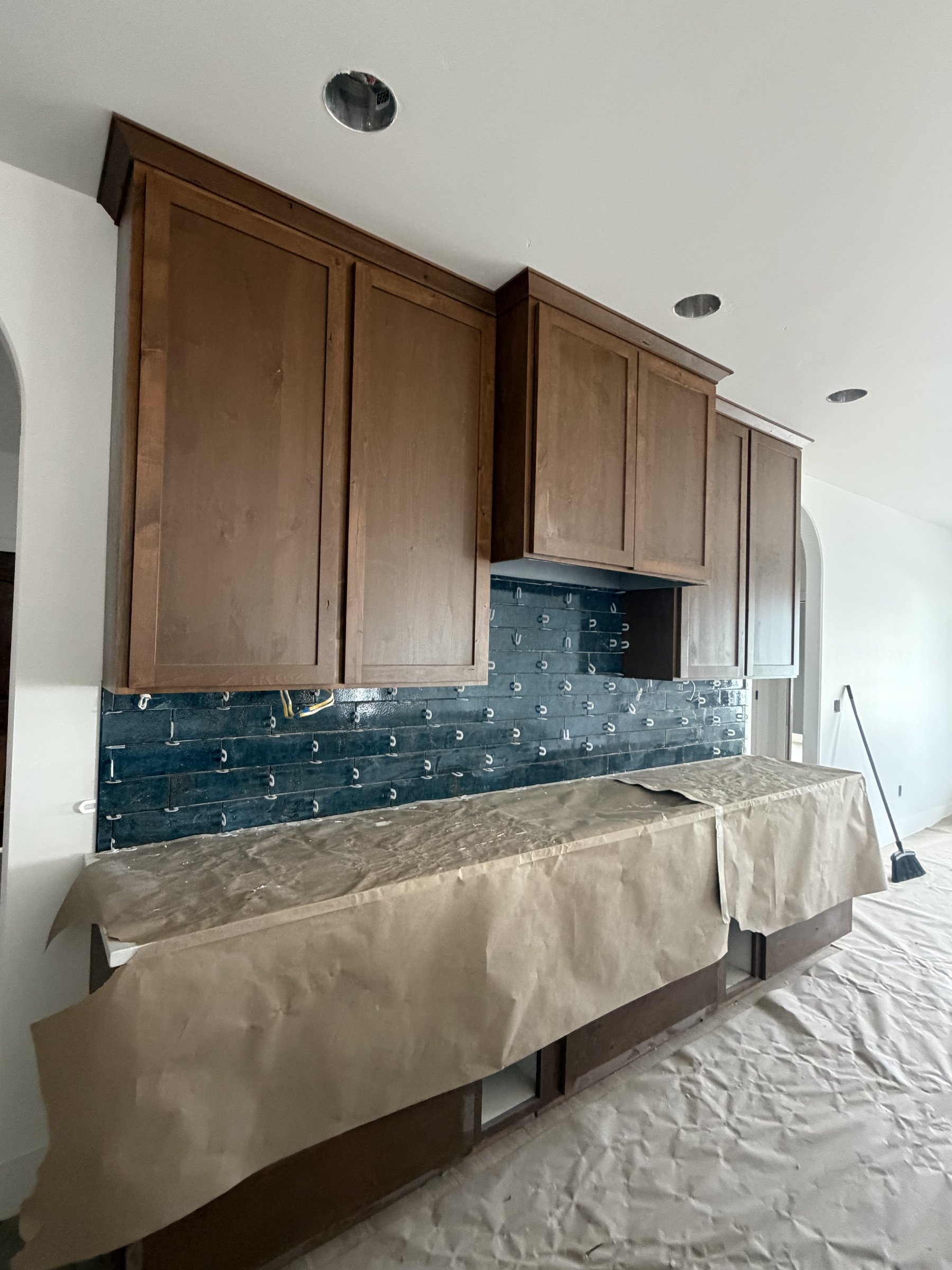 Kitchen cabinet install in progress